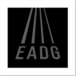 Bass Player Gift - EADG 4 String Bass Guitar Perspective Posters and Art